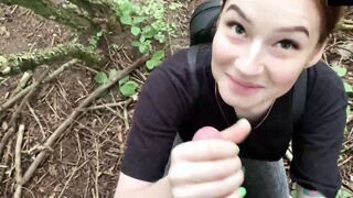 Insane bj into outdoors from yummy Olivia