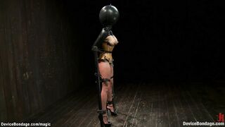 Bound busty lesbian whipped and spanked