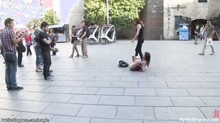 Spanish hottie fucked in van in public