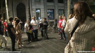 Spanish hottie fucked in van in public