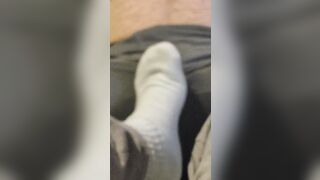 With: The Worm, Squishing his penis and nuts through his leggings