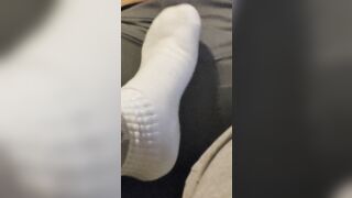 With: The Worm, Squishing his penis and nuts through his leggings