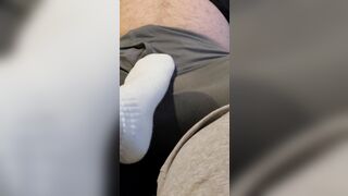 With: The Worm, Squishing his penis and nuts through his leggings