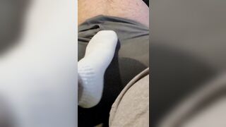 With: The Worm, Squishing his penis and nuts through his leggings
