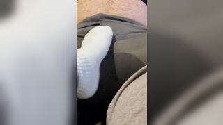 With: The Worm, Squishing his penis and nuts through his leggings