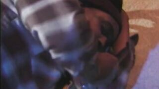 Big Titted black whore lays on stage while getting her cunt fuck