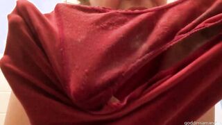 Clean Up My Red Silky Cummed Panty