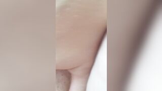 Masturbating after creampie jizzed vagina at midday