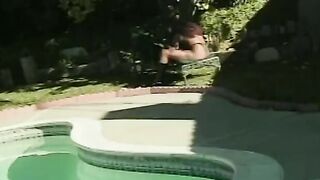 Turned On Bombshell moans as her soak snatch is finger banged outdoor by her dyke friend