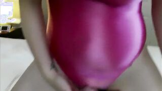 1 Piece Pink Swimsuit Strokes and Big Cum