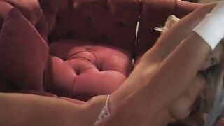 Lusty coed slips toy in her mistress's tight vagina