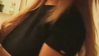 Big Titted chinese dark haired strokes her clitoris while taking a toy up her snatch