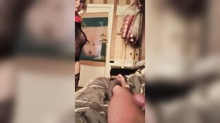 When friend's cougar woke up I had to pounded her,