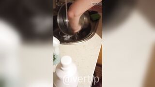 Vertipopka Vertip washes dishes nude