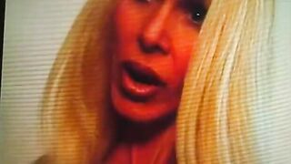 Big Tit blonde lays on a desk and gets her pussy licked by Beauty blonde