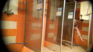 Outside shower room with nude Russian babes