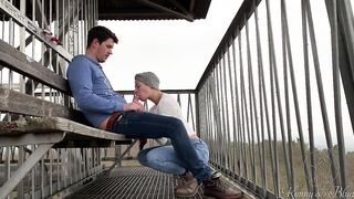 Almost getting caught fucking on a outdoors observation tower over the forest