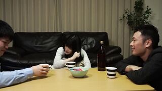 Secretly Having Fun Tricks Inside the Kotatsu. Her Bf's Friend Cuckolds Me for Some Seriously Raw SEX! -three