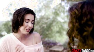 Hot lesbian couple rough threesome sex