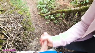 my new Hot public hand job, fellatio into the forest