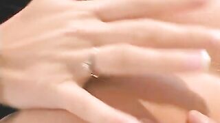 Anal chicks eat cunt and riding penis inside the couch into FFM 3some after bj job