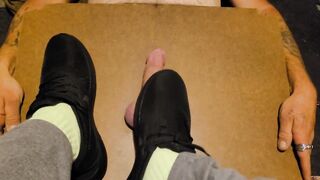 With The Worm: Made him cum with my green socks