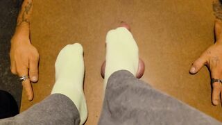 With The Worm: Made him cum with my green socks