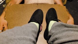 With The Worm: Made him cum with my green socks