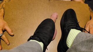 With The Worm: Made him cum with my green socks