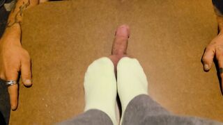 With The Worm: Made him cum with my green socks