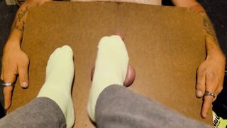 With The Worm: Made him cum with my green socks