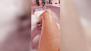 Just me taking a cold bath-tub and having fun with my legs