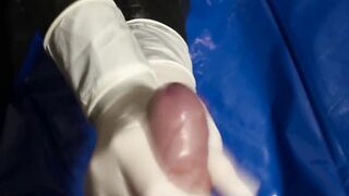 Pvc Danielle inside rubber mask rubs his dick