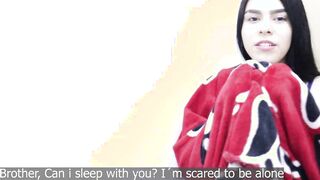 MY BIGTITS STEPSISTER IS SCARED TO SLEEP ALONE, I LET