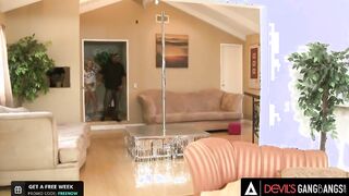 DevilsGangbangs - White Sugar Aiden Aspen Gets Gangbanged by three African Dicks