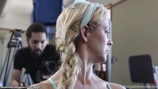 Blond fuck by ebony camera man