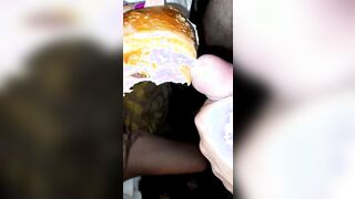 Eating sperm inside croissant by older italian wifey