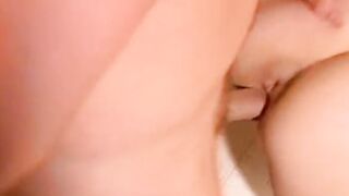 Lusty ginger catches her hubby while she jerks off inside bed