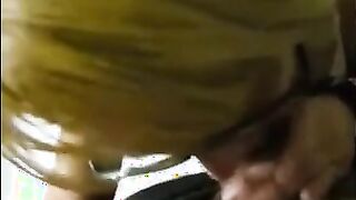 Hot milf with glasses suck dick and get pissed on face