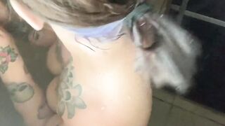 I took the Bombshell stepmom nude inside the shower and boned her