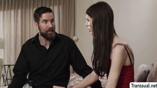Sexy TS stepteen analed by horny stepdad