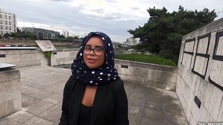 A good Hijab Arab chick gets fucked inside anal and into outdoor by two blacks to go to Marbella!
