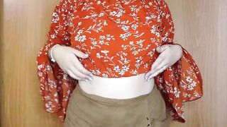 dancing to the music showing changing clothes