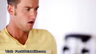 Step Mom teaches step son’s girlfriend how to fuck
