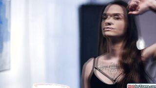 Trans Jenna Creed sucks her old neighbor