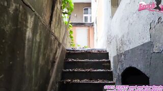 Outdoors amateur Sex with german blonde 18 pov