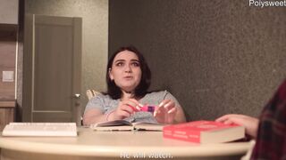 Hubby shares wifey's mouth with mistress, he ejaculates on her