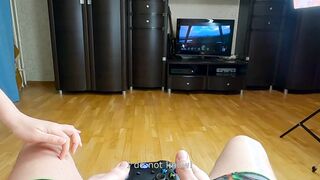 Stepbrother Tries To Play Movie Game While Pervert Stepsister Seduces