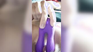 Double penetration with clitoris toy makes Mommy Orgasm