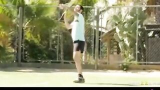Court porn video – Bae ball-cunt with mouth Jennifer Dark riding huge-penis on the tennis court